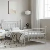 Image de vidaXL Bedframe met hoofd- en voeteneinde metaal wit 100x190 cm353598