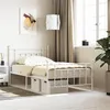 Image de vidaXL Bedframe met hoofd- en voeteneinde metaal wit 107x203 cm353600