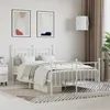 Image de vidaXL Cadre de lit métal avec tête de lit-pied de lit blanc 120x200cm 353602
