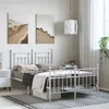 Image de vidaXL Bedframe met hoofd- en voeteneinde metaal wit 135x190 cm353603