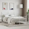 Image de vidaXL Cadre de lit métal avec tête de lit-pied de lit blanc 140x190cm 353604