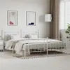 Image de vidaXL Cadre de lit métal avec tête de lit-pied de lit blanc 200x200cm 353611