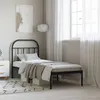 Image de vidaXL Cadre de lit métal avec tête de lit noir 75x190 cm, lit simple, meuble de chambre à coucher, lit d'invité, lit, cadre de lit en métal, sommier