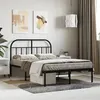 Image de Cadre de lit métal sans matelas avec tête de lit noir 120x190cm