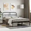 Image de vidaXL Bedframe met hoofdbord metaal zwart 140x190 cm353635