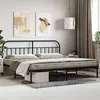 Image de vidaXL Bedframe met hoofdbord metaal zwart 200x200 cm353642