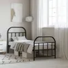 Image de vidaXL Bedframe met hoofd- en voeteneinde metaal zwart 75x190 cm353643