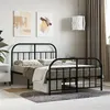 Image de Cadre de lit métal sans matelas avec pied de lit noir 120x190cm