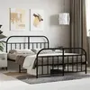 Image de vidaXL Cadre de lit métal avec tête de lit/pied de lit noir 150x200 cm, lit double, meuble de chambre à coucher, lit d'invité, lit