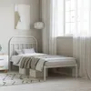 Image de vidaXL Bedframe met hoofdbord metaal wit 90x190 cm353676