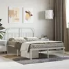 Image de vidaXL Bedframe met hoofdbord metaal wit 120x190 cm353681
