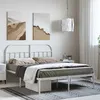 Image de vidaXL Bedframe met hoofdbord metaal wit 135x190 cm353683