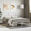 Image de Cadre de lit métal sans matelas et tête de lit blanc 140x190 cm