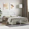 Image de vidaXL Cadre de lit métal avec tête de lit blanc 150x200 cm, lit double, meuble de chambre à coucher, lit d'invité, lit, cadre de lit en métal