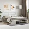 Image de vidaXL Bedframe met hoofdbord metaal wit 180x200 cm353688