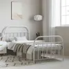 Image de vidaXL Bedframe met hoofd- en voeteneinde metaal wit 100x190 cm353696