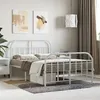 Image de Cadre de lit métal sans matelas et pied de lit blanc 120x190 cm