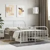 Image de Cadre de lit métal sans matelas et pied de lit blanc 140x190 cm