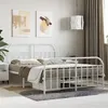 Image de vidaXL Cadre de lit métal avec tête de lit-pied de lit blanc 140x200cm 353703
