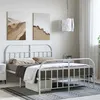Image de vidaXL Bedframe met hoofd- en voeteneinde metaal wit 150x200 cm353704