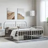 Image de vidaXL Bedframe met hoofd- en voeteneinde metaal wit 183x213 cm353707