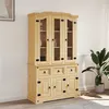 Image de vidaXL Buffet Corona marron 112x43x196 cm bois massif pin mexicain 355085