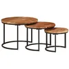 Image de Tables gigognes 3 pcs bois massif d acacia