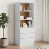 Image de vidaXL Bibliothèque et tiroirs ALTA blanc 60x35x142 cm bois massif pin 353952