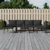 Image de Salon de jardin Vidaxl acier noir 7 pieces 60.0 x 60 x 35 6 personnes
