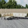 Image de vidaXL 9-delige Loungeset met kussens staal zandkleurig3187960