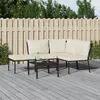 Image de vidaXL 5-delige Loungeset met zandkleurige kussens staal3187964