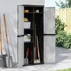 Image de vidaXL Armoire de rangement d'extérieur gris et noir 65x37x165 cm PP 364200