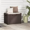 Image de Boîte de rangement jardin coussin de siège marron 125 L PP