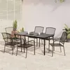 Image de vidaXL Ensemble à manger de jardin 7 pcs anthracite acier, ensemble de salle à manger, ensemble de salle à manger 3187971
