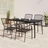 Image de vidaXL Ensemble à manger de jardin 5 pcs anthracite acier, ensemble de salle à manger, ensemble de salle à manger 3187972