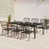 Image de vidaXL Ensemble à manger de jardin 7 pcs anthracite acier, ensemble de salle à manger, ensemble de salle à manger 3187973