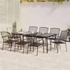 Image de vidaXL Ensemble à manger de jardin 9 pcs anthracite acier, ensemble de salle à manger, ensemble de salle à manger 3187974