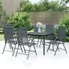 Image de vidaXL Ensemble à manger de jardin 7 pcs anthracite acier, ensemble de salle à manger, ensemble de salle à manger 3187981