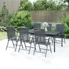 Image de vidaXL Ensemble à manger de jardin 7 pcs anthracite acier, ensemble de salle à manger, ensemble de salle à manger 3187983
