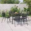 Image de vidaXL Ensemble à manger de jardin 7 pcs anthracite acier, ensemble de salle à manger, ensemble de salle à manger 3187990