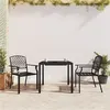 Image de vidaXL Ensemble à manger de jardin 3 pcs anthracite acier, ensemble de salle à manger, ensemble de salle à manger d'extérieur, ensemble de mobilier d'extérieur