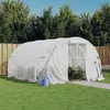 Image de vidaXL Serre avec cadre en acier blanc 12 m² 4x3x2 m, polytunnel, serre à cadre froid, serre pour tomate, serre de jardin, 3188050