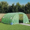 Image de vidaXL Serre avec cadre en acier vert 16 m² 4x4x2 m, polytunnel, serre à cadre froid, serre pour tomate, serre de jardin, 3188061