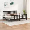 Image de vidaXL Bedframe met hoofdbord massief grenenhout zwart 200x200 cm3188230