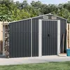 Image de vidaXL Abri de Jardin, Cabane à Outils avec Poignées, Remise à Outils avec Toit, Abri de Rangement Terrasse, Anthracite 364518