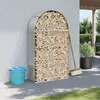 Image de Porte bûches gris clair 120x45x210 cm acier galvanisé