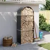 Image de vidaXL Haardhoutopslag 80x45x190 cm gegalvaniseerd staal antraciet364560