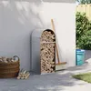 Image de vidaXL Haardhoutopslag 40x45x100 cm gegalvaniseerd staal zilverkleurig364587