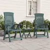 Image de Lot de 2 chaise vidaxl exterieur pliable H. 109.5 cm en polypropylene vert