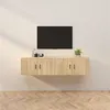 Image de vidaXL Meubles TV Muraux 2 pcs, Armoires de Télévision avec Porte, Armoires Suspendues, Meubles de Rangement Salon Salle de Séjour, Moderne, Chêne Sonoma